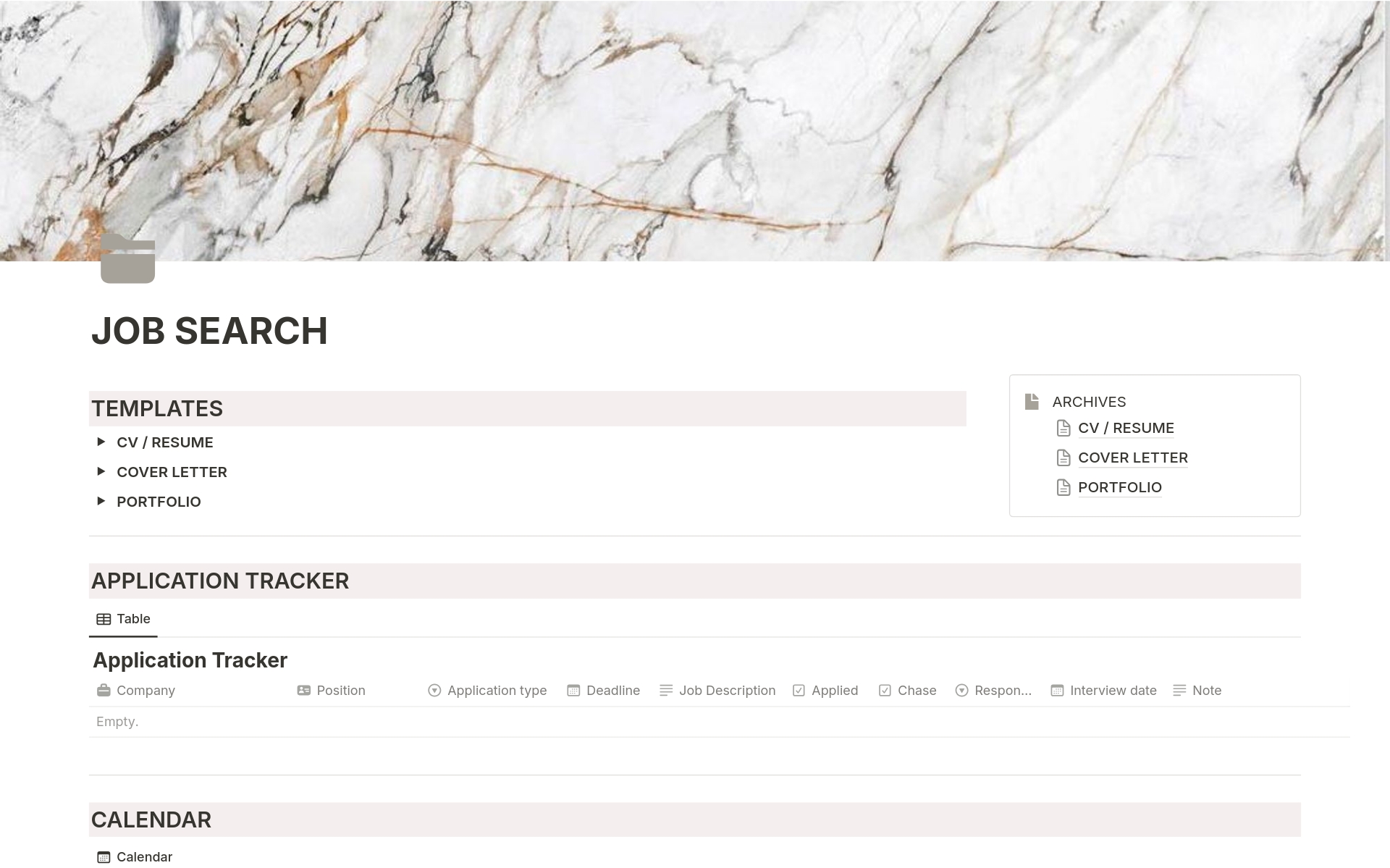 Job Search Planner by Projector Manifestor | Notion Template